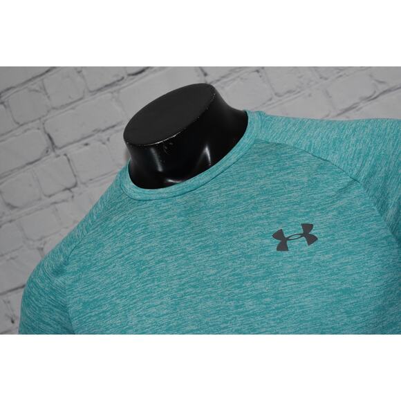Under Armour Tech Tee Shirt Mens Size Small Performance HeatGear Blue Gym - Picture 6 of 6